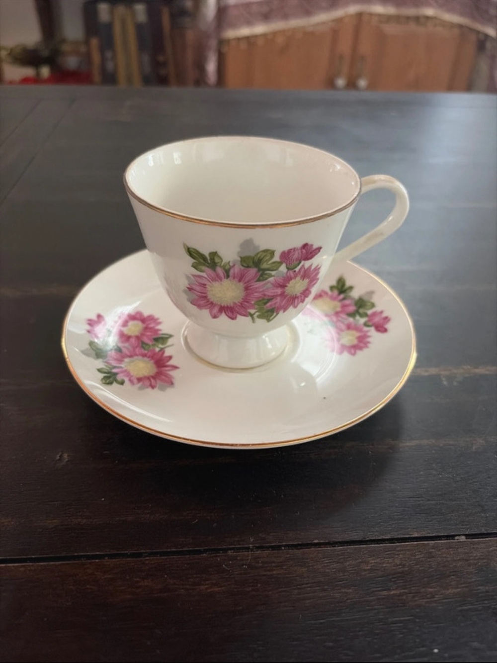 Floral Teacup and Saucer